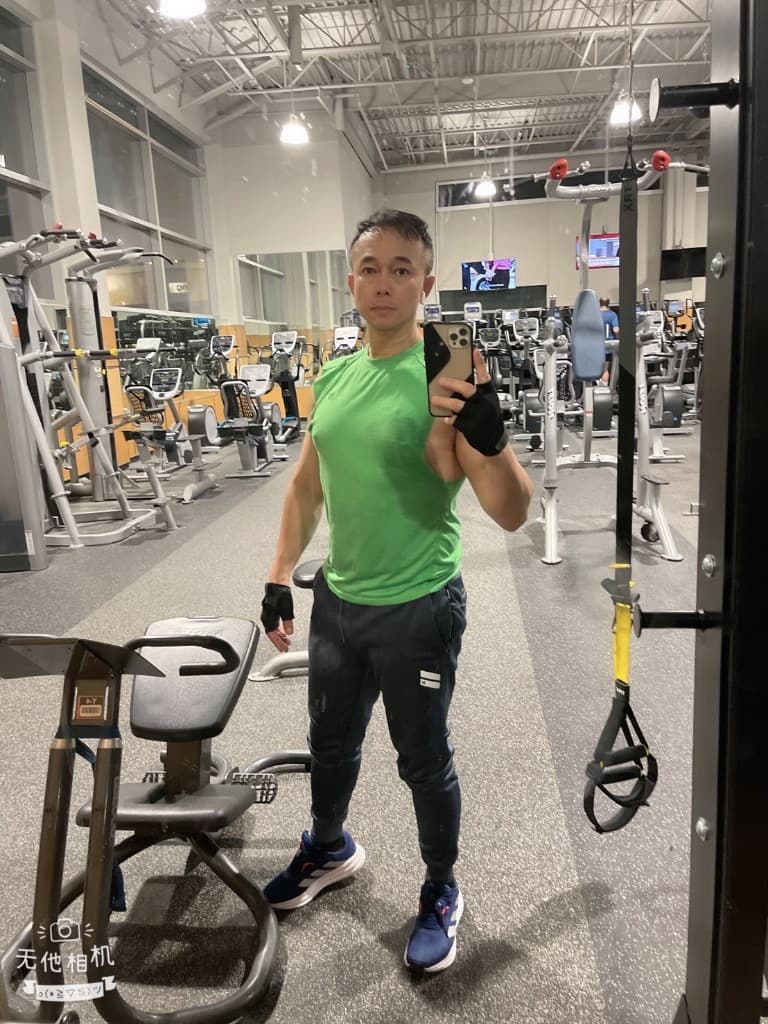 Tim training at the gym